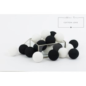 Baumwolle leuchtend LED Kügelchen Cotton Balls - schwarz-weiß, cotton love